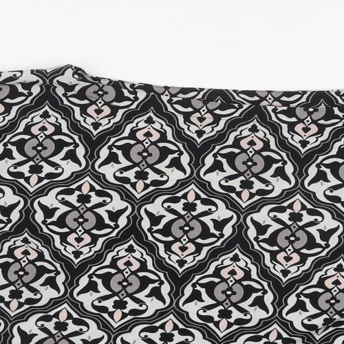 H&M Womens Black Geometric  Basic Blouse Size 12