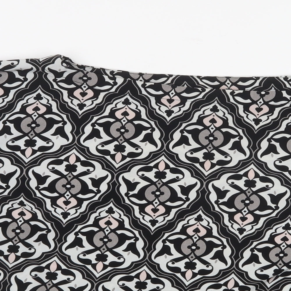 H&M Womens Black Geometric  Basic Blouse Size 12