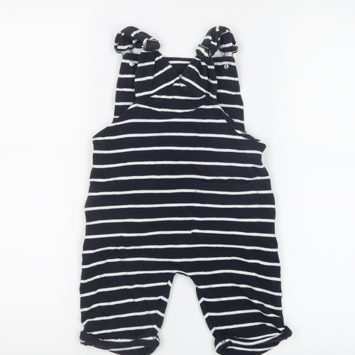 NEXT Girls White Striped  Dungaree One-Piece Size 2-3 Years