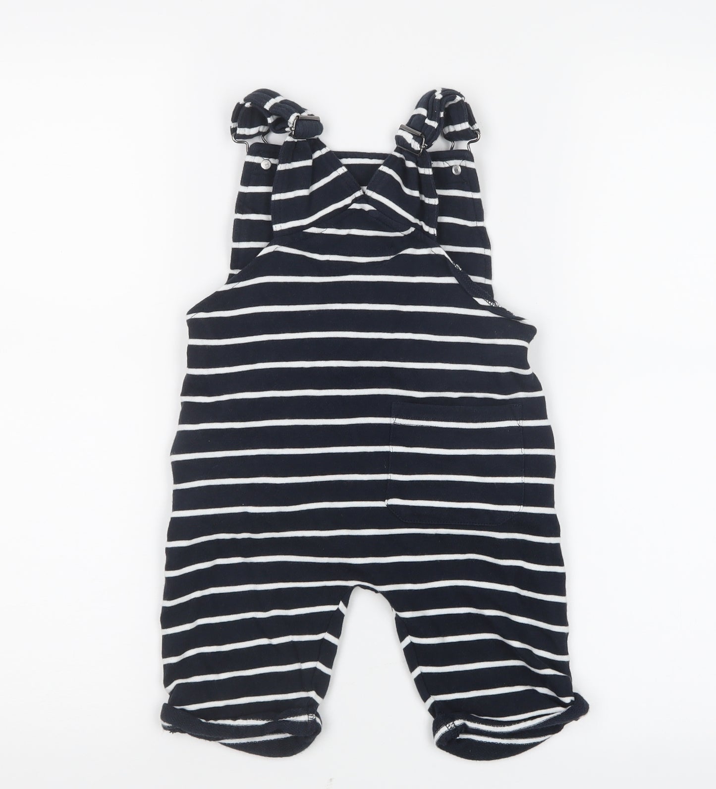 NEXT Girls White Striped  Dungaree One-Piece Size 2-3 Years