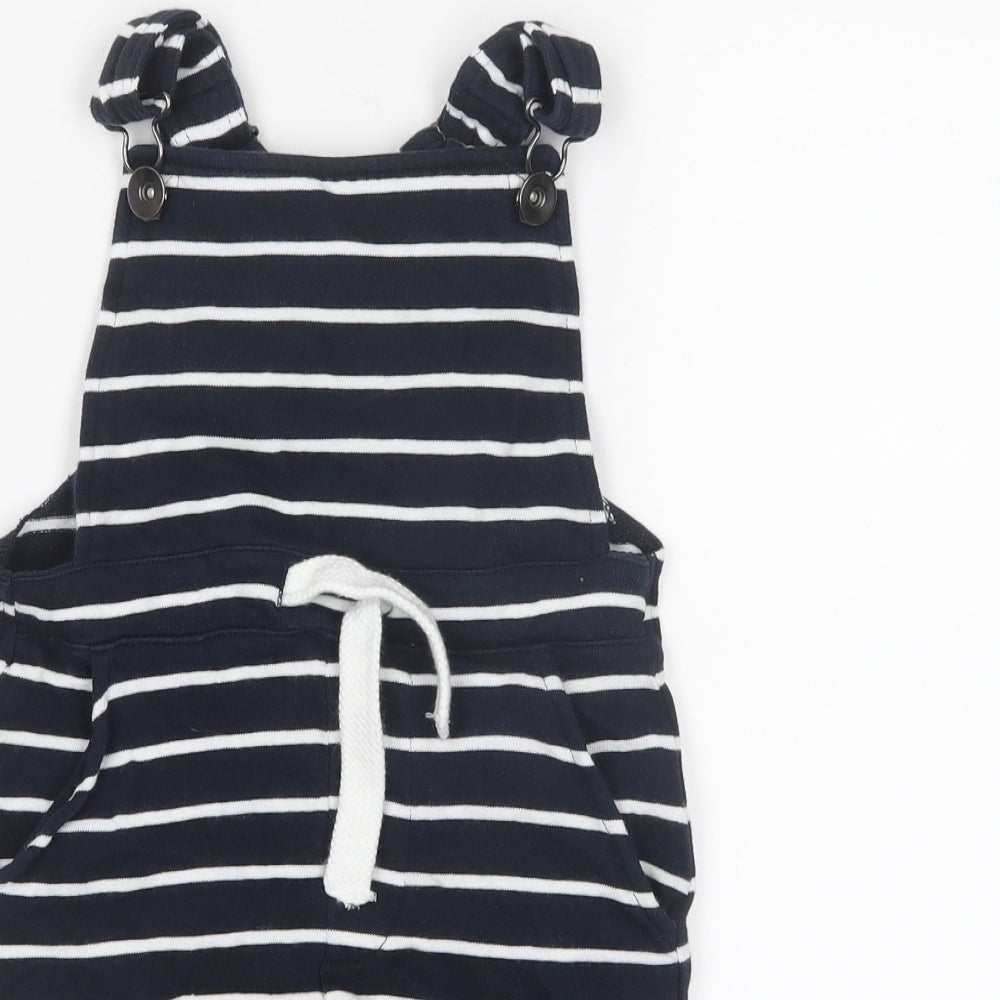 NEXT Girls White Striped  Dungaree One-Piece Size 2-3 Years