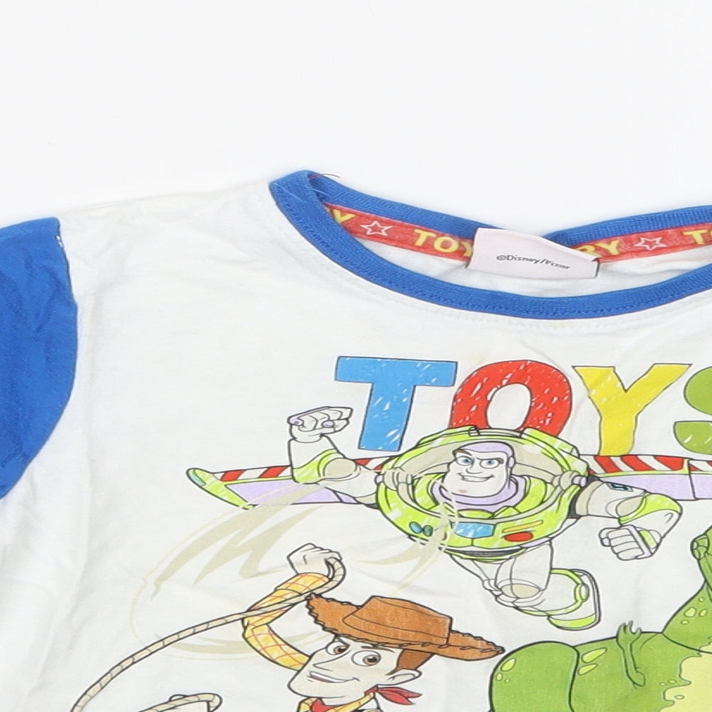 TU Boys White Geometric   Pyjama Top Size 2-3 Years  - Toy Story
