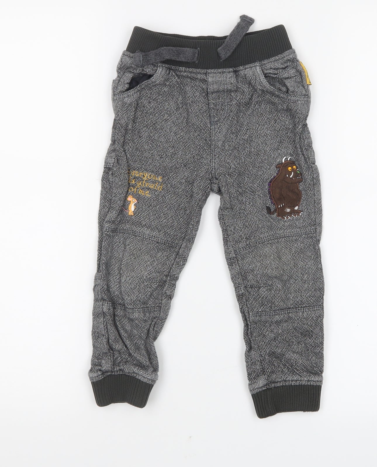 TU Boys Grey   Cargo Trousers Size 2-3 Years - The Gruffalo