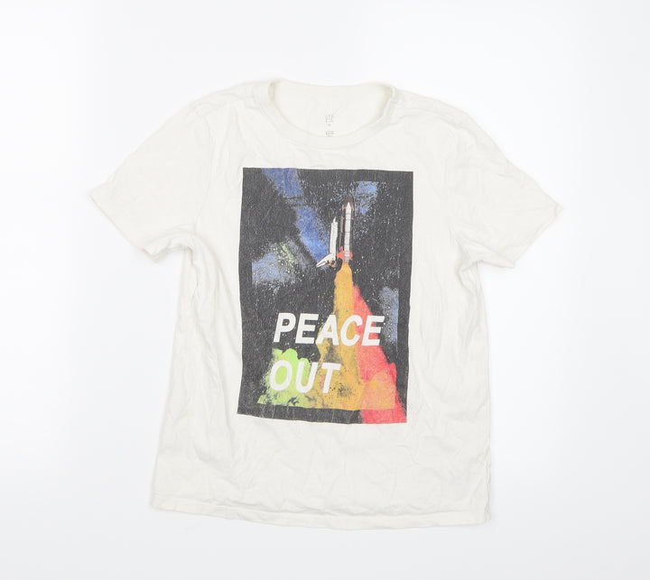 Gap Boys White Basic T-Shirt Size 8-9 Years