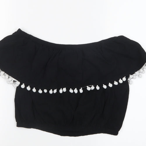Primark Womens Black   Cropped T-Shirt Size 12