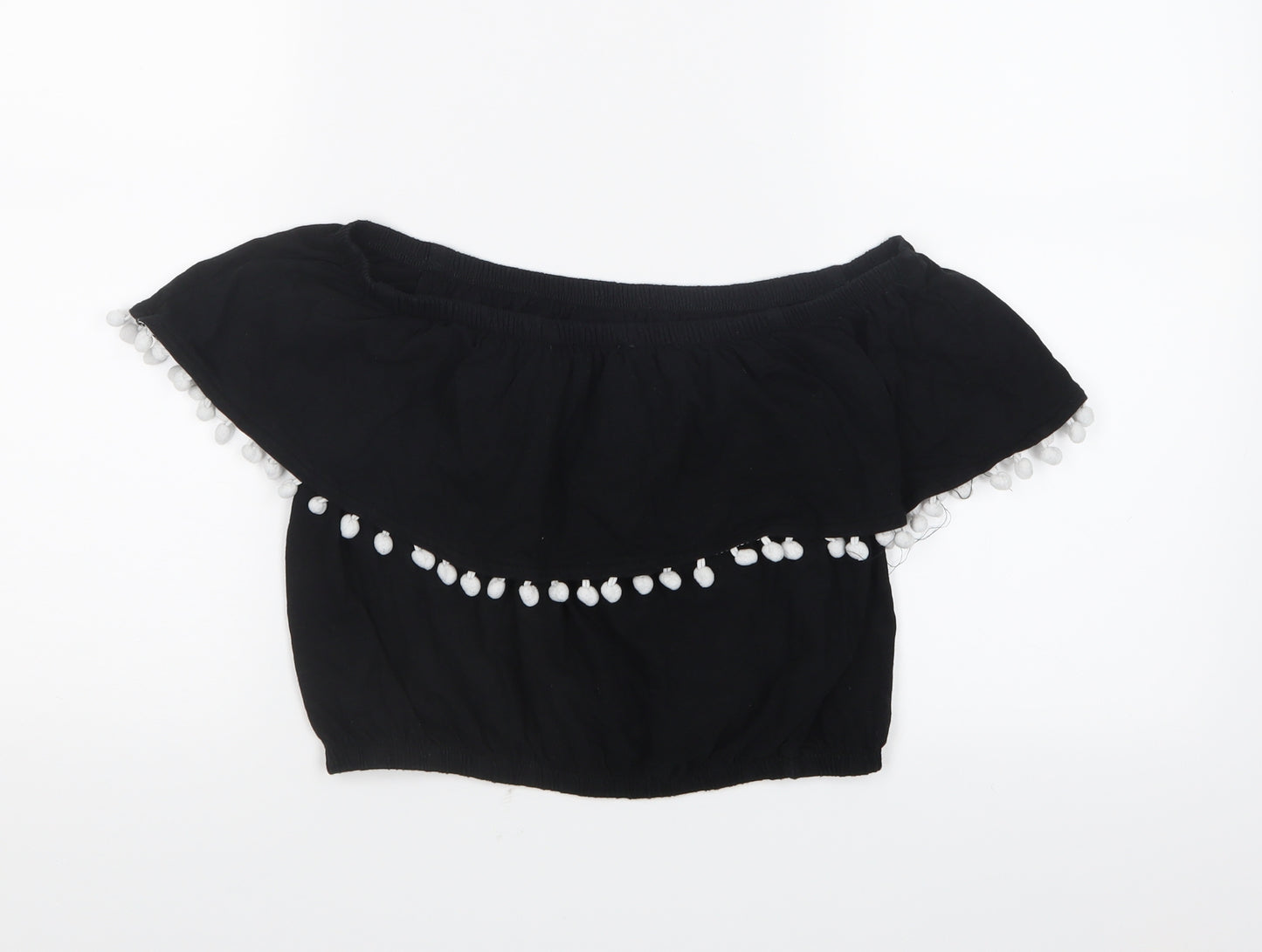 Primark Womens Black   Cropped T-Shirt Size 12