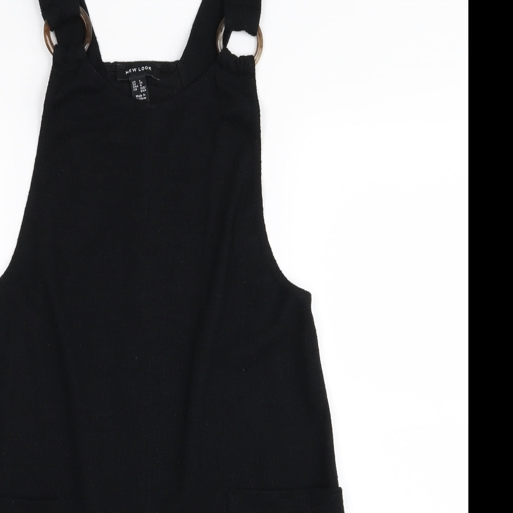 New Look Womens Black   Pinafore/Dungaree Dress  Size 8
