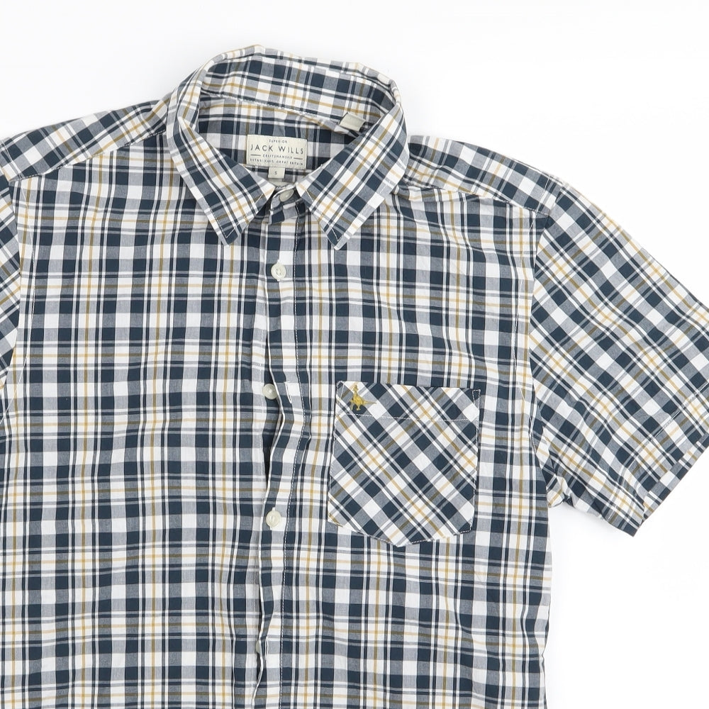 Jack Wills Mens Multicoloured Check   Button-Up Size S