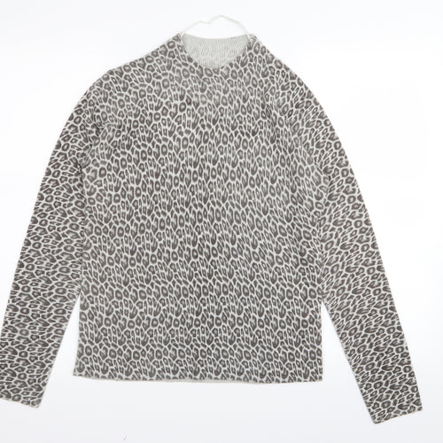 Primark Womens Grey Animal Print  Basic T-Shirt Size 10