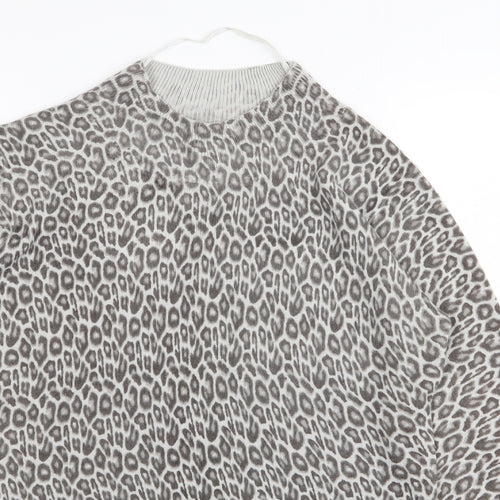 Primark Womens Grey Animal Print  Basic T-Shirt Size 10