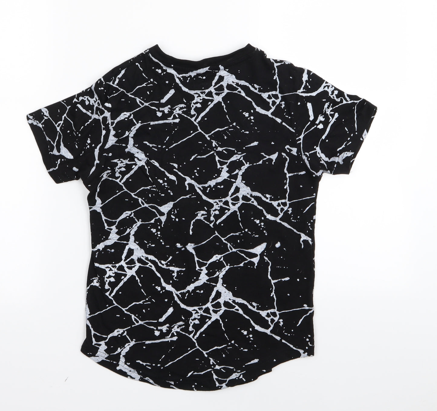 one point one Boys Black Geometric  Basic T-Shirt Size 6 Years