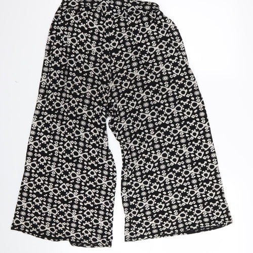 QED London Womens Black Geometric  Capri Trousers Size M L20 in - Stretch waistband