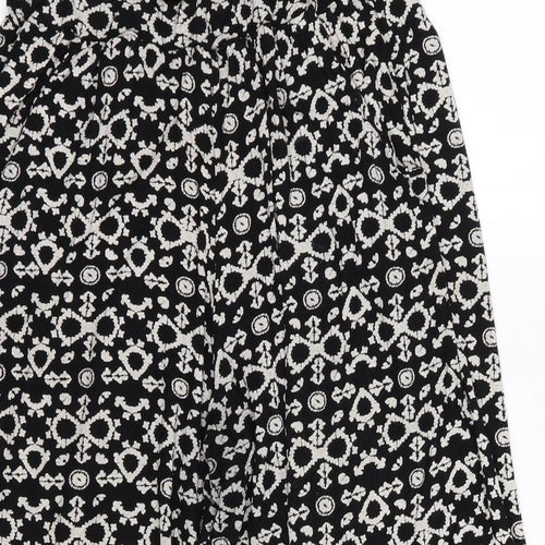 QED London Womens Black Geometric  Capri Trousers Size M L20 in - Stretch waistband