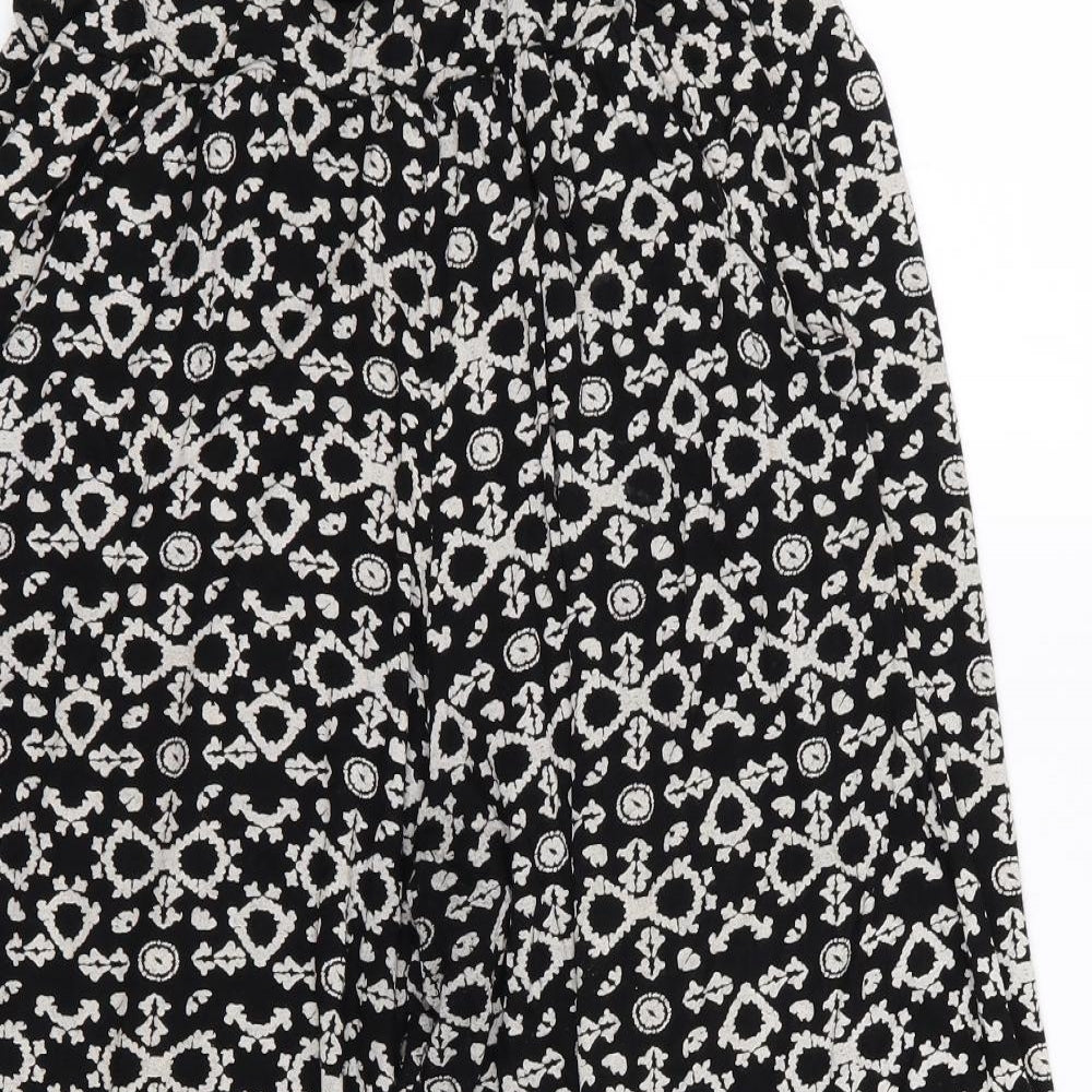 QED London Womens Black Geometric  Capri Trousers Size M L20 in - Stretch waistband