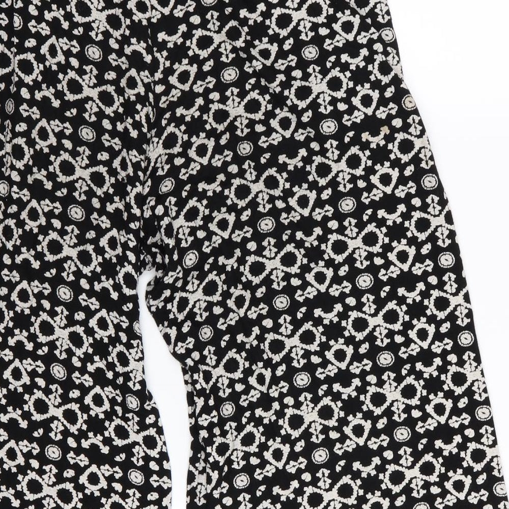 QED London Womens Black Geometric  Capri Trousers Size M L20 in - Stretch waistband