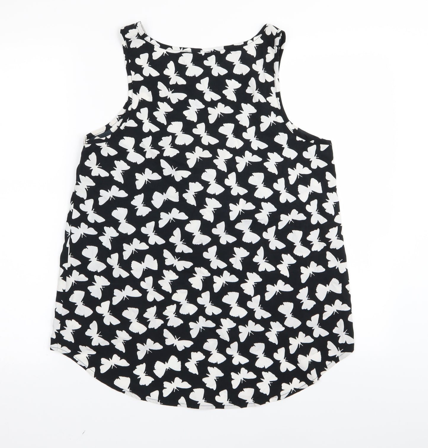 Primark Womens Black   Basic Tank Size 12  - BUTTERFLIES