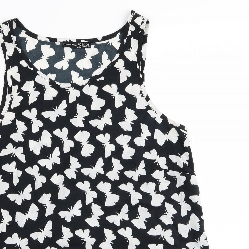 Primark Womens Black   Basic Tank Size 12  - BUTTERFLIES
