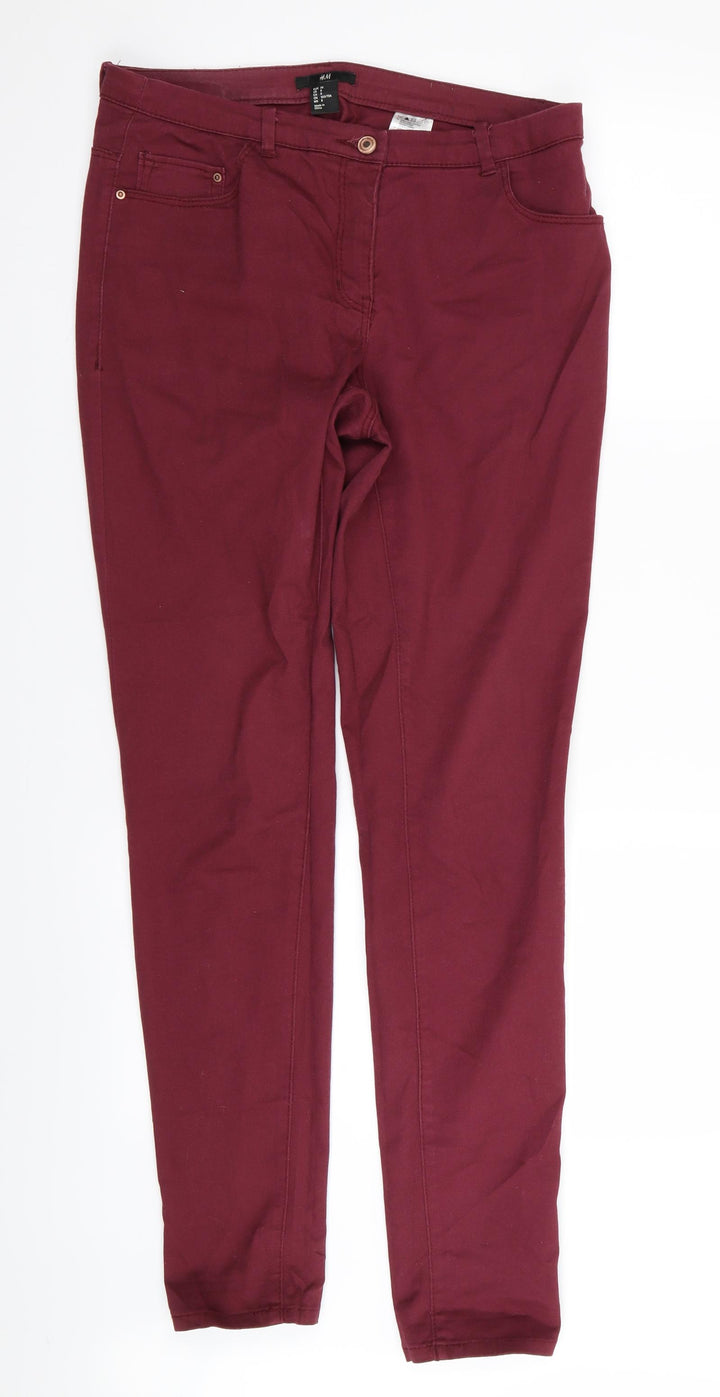 H&M Womens Red Skinny Jeans Size 10 L31 in