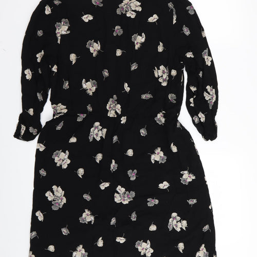 F&F Womens Black Floral  Fit & Flare  Size 16