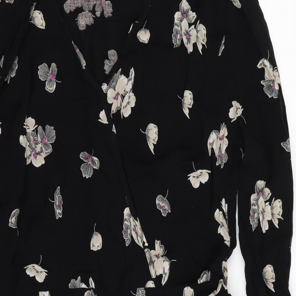 F&F Womens Black Floral  Fit & Flare  Size 16