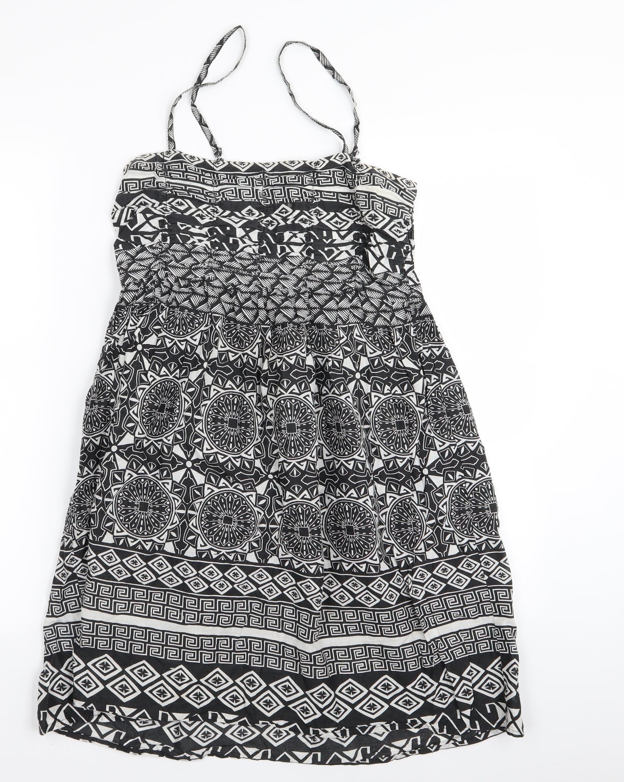 Primark Womens Black Geometric  Fit & Flare  Size 8