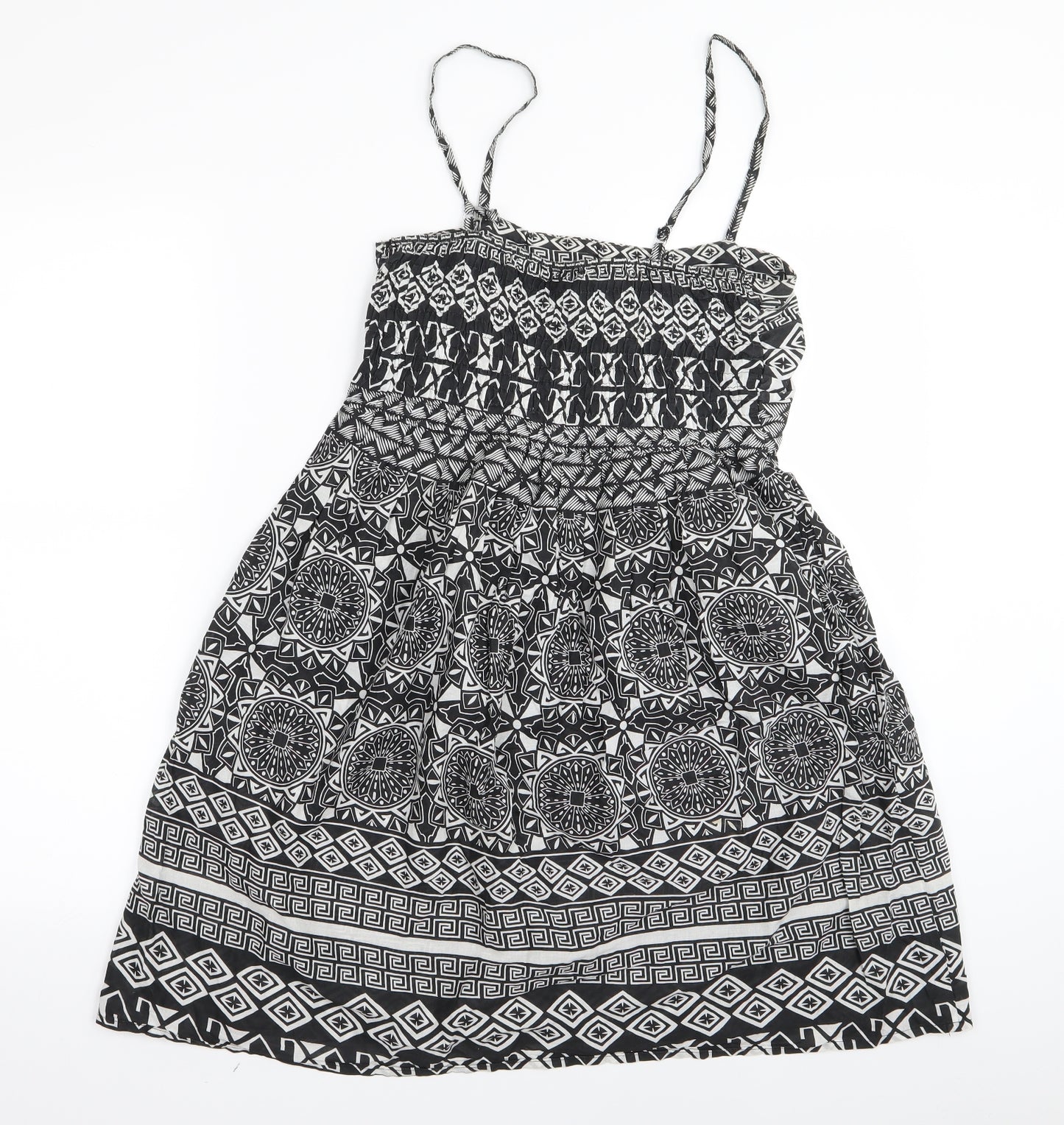 Primark Womens Black Geometric  Fit & Flare  Size 8