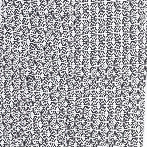 Dorothy Perkins Womens Blue Geometric  Trousers  Size 10 L26 in