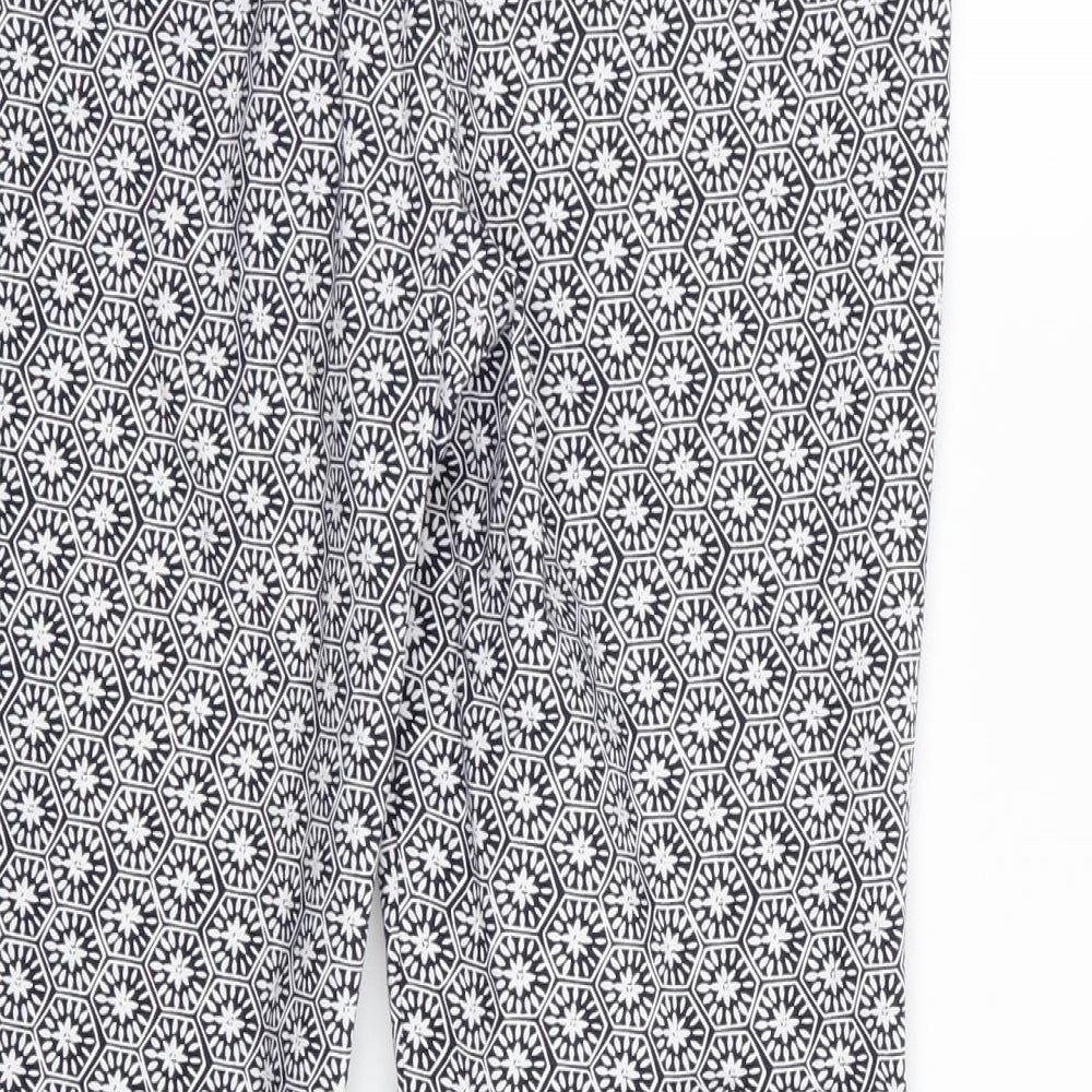 Dorothy Perkins Womens Blue Geometric  Trousers  Size 10 L26 in