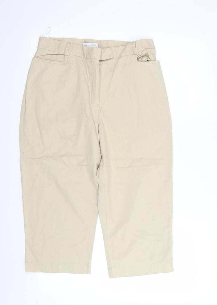 BHS Womens Beige   Capri Trousers Size 14 L26 in
