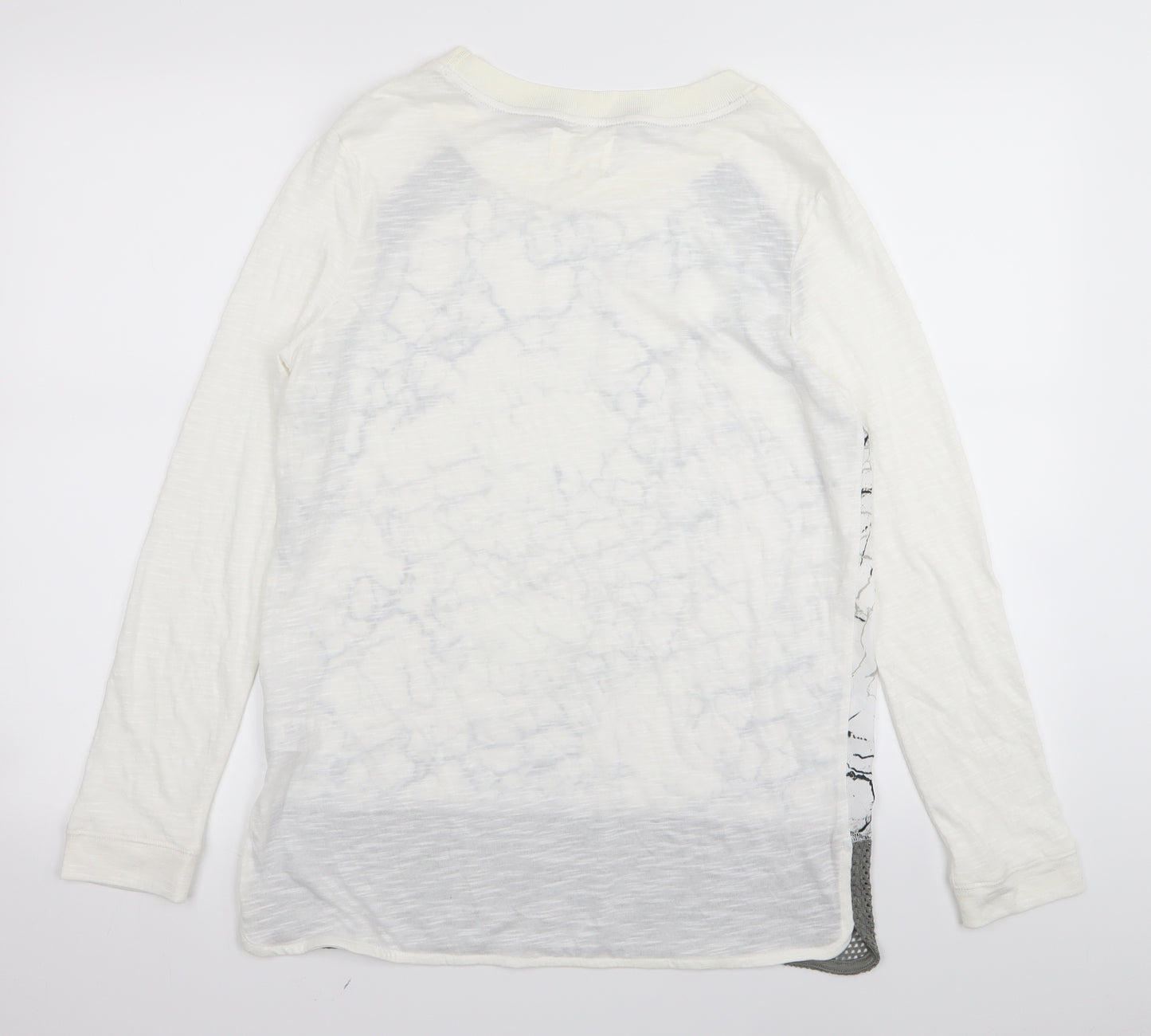 NEXT Womens White Geometric  Basic T-Shirt Size 10