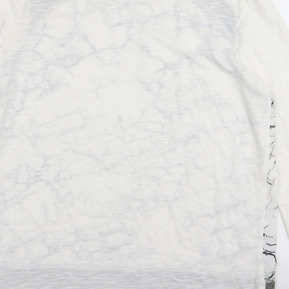 NEXT Womens White Geometric  Basic T-Shirt Size 10