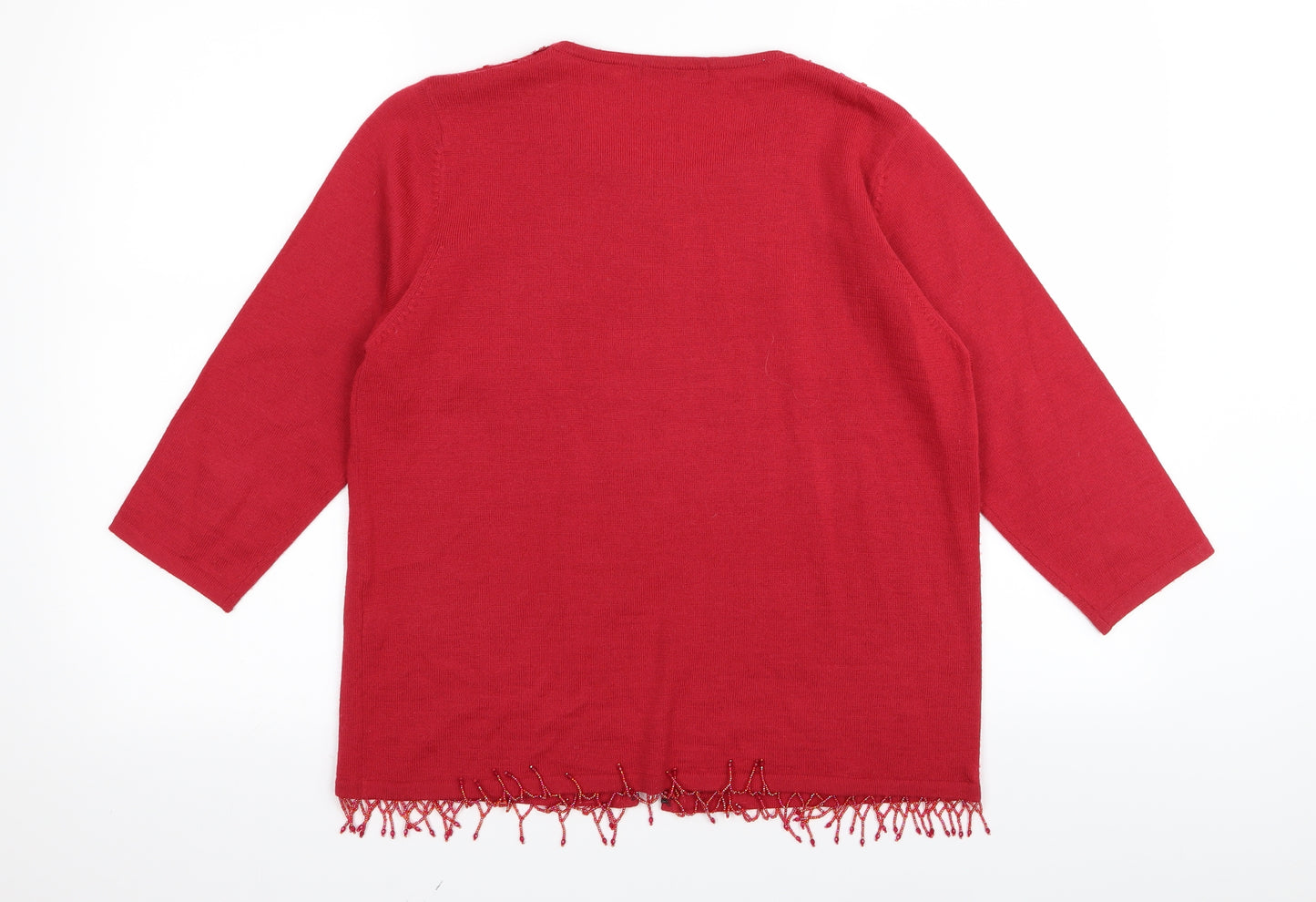 M&S Womens Red   Cardigan Jumper Size 16