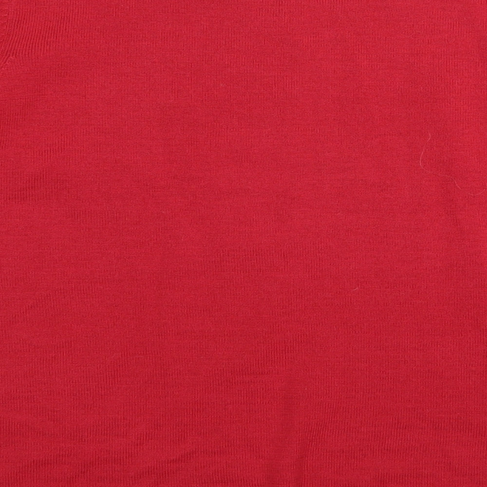 M&S Womens Red   Cardigan Jumper Size 16