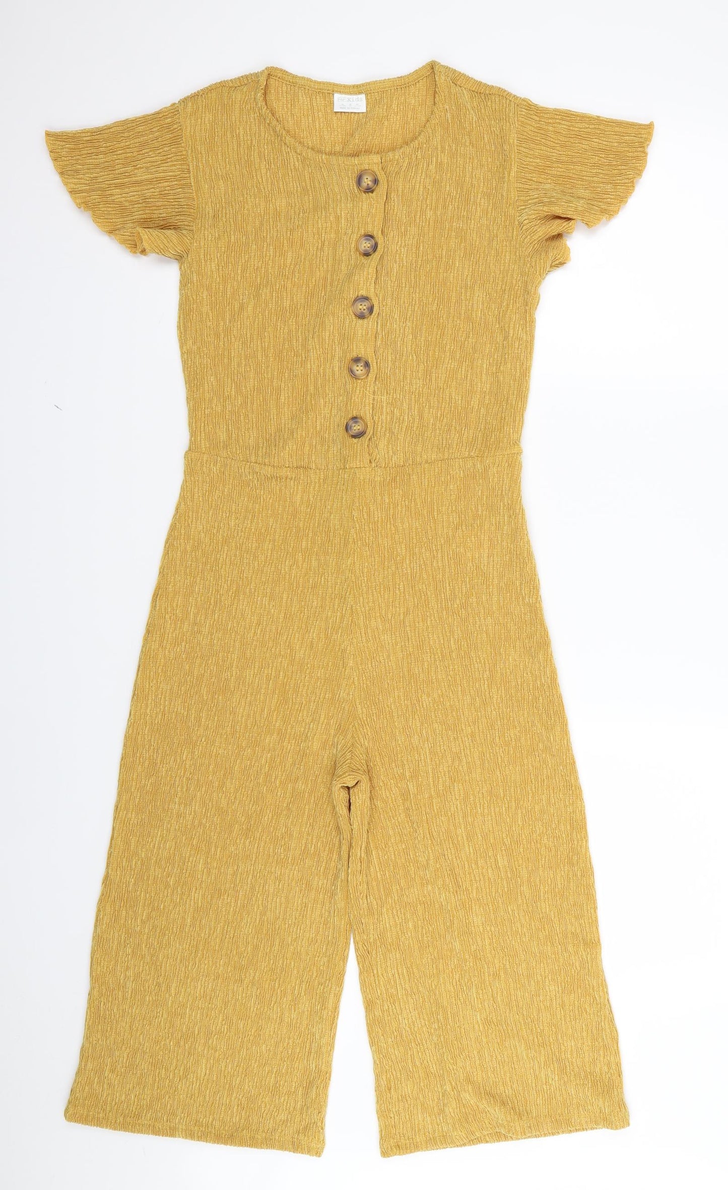 F&F Girls Yellow   Jumpsuit One-Piece Size 11-12 Years