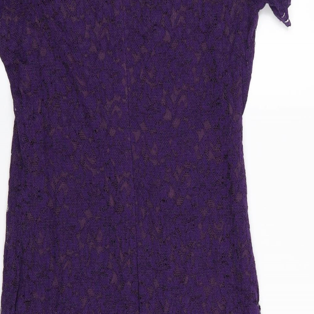 bonmarche Womens Purple Floral  A-Line  Size 12