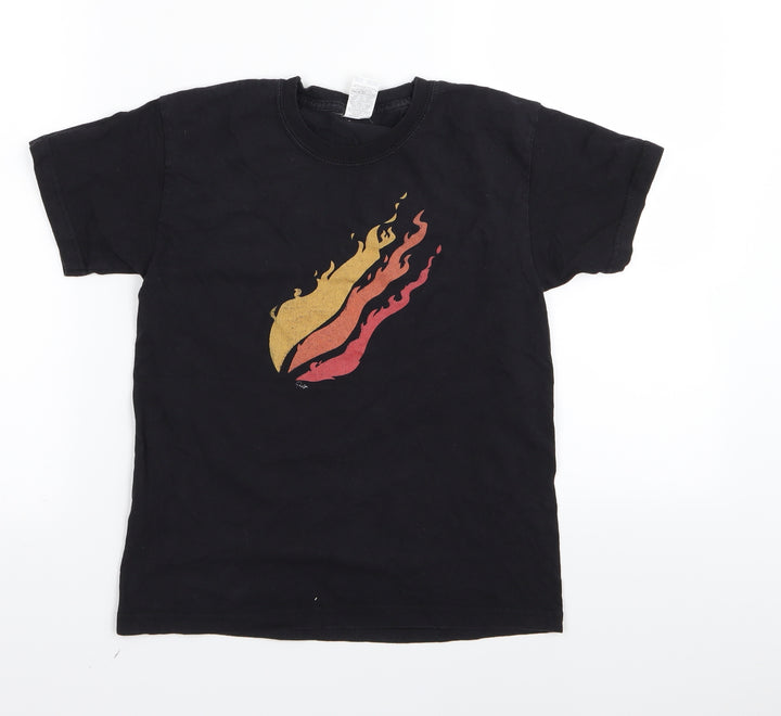 Fruit of the Loom Boys Black Basic T-Shirt Size 7-8 Years