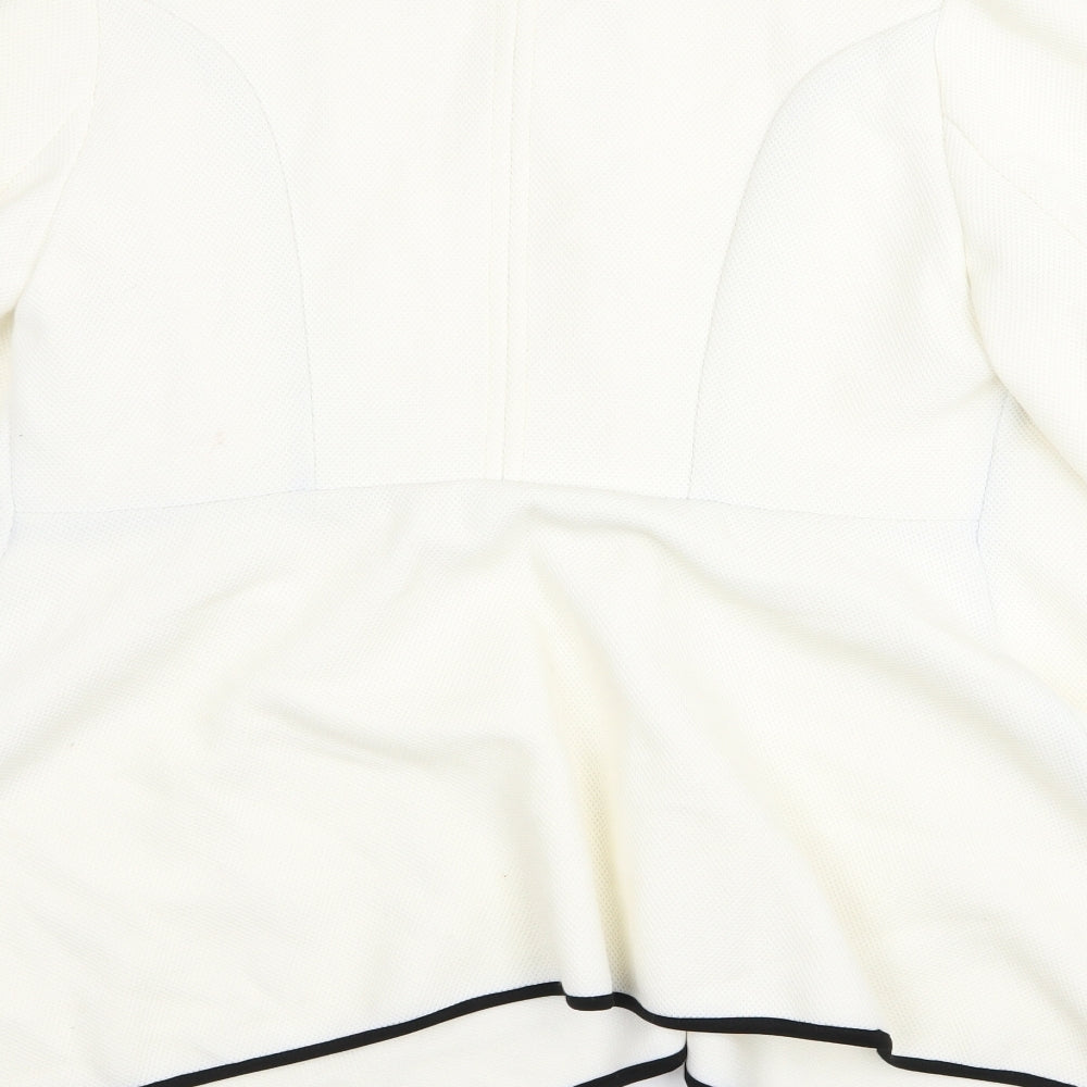 Preworn Womens White   Jacket Blazer Size 16