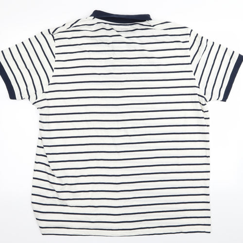 Cedar Wood State Mens White Striped   Polo Size 2XL
