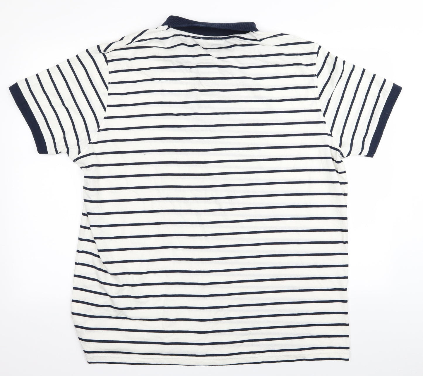 Cedar Wood State Mens White Striped   Polo Size 2XL