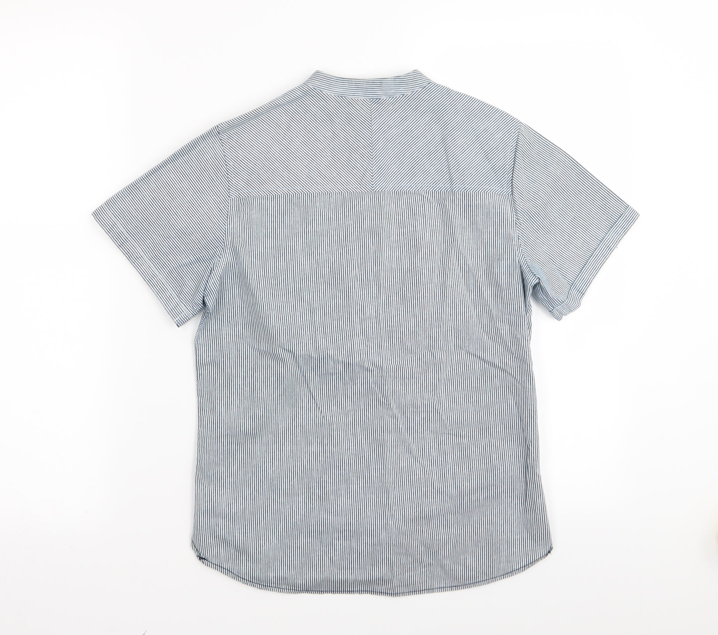 Undeniable Dudes Boys Blue Striped  Basic Button-Up Size 9 Years