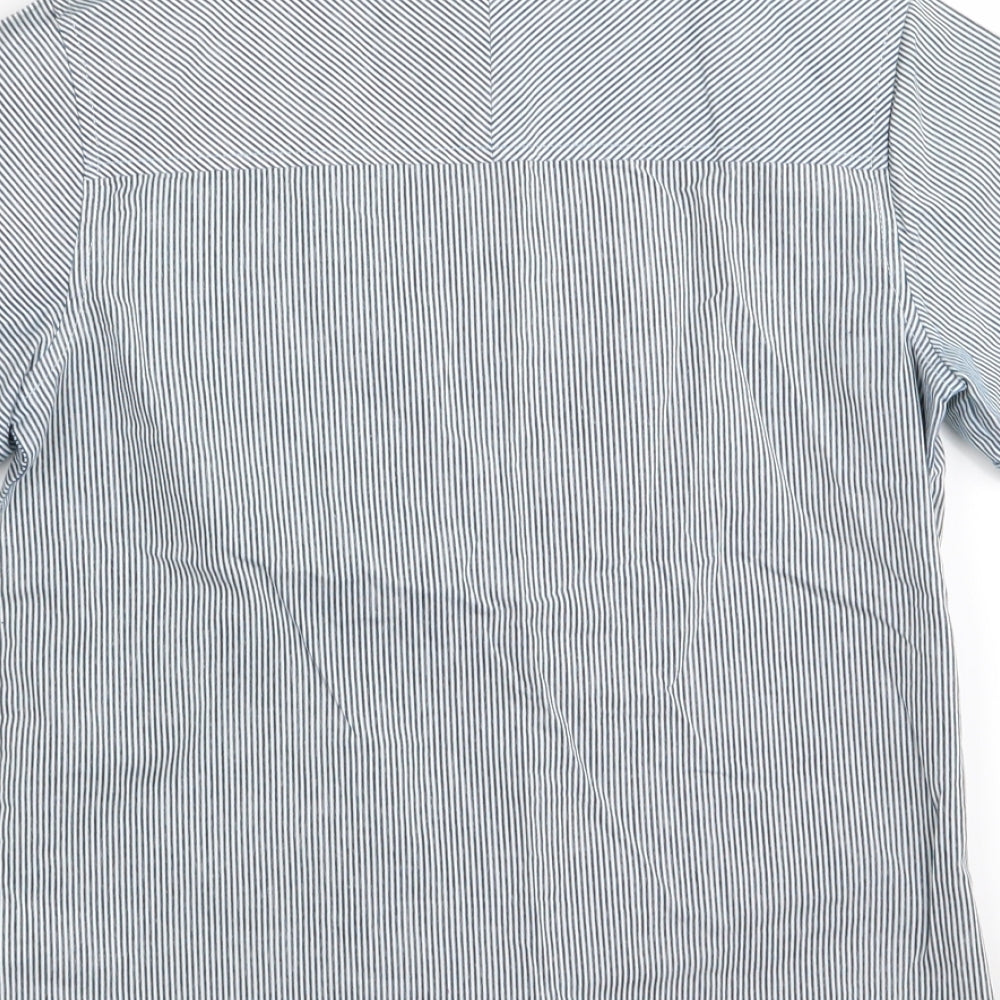 Undeniable Dudes Boys Blue Striped  Basic Button-Up Size 9 Years