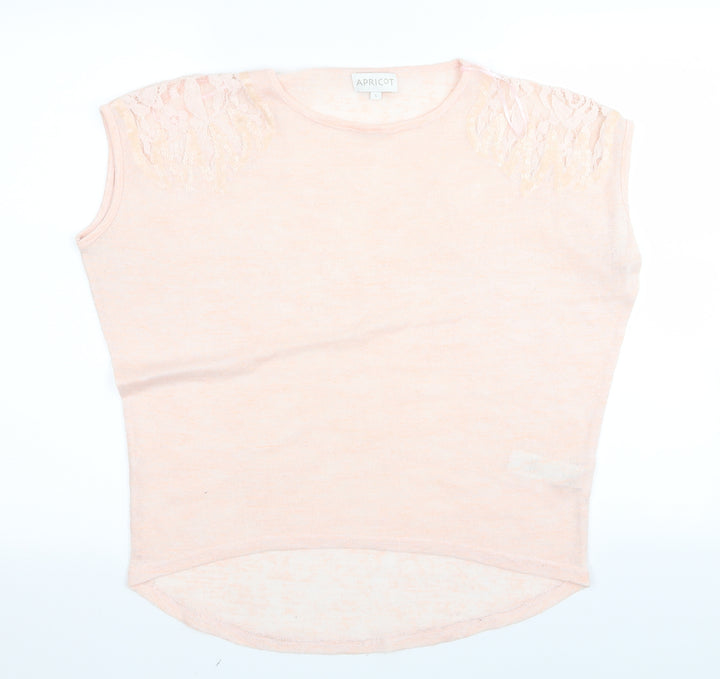 Apricot Womens Pink  Rayon Basic T-Shirt Size S