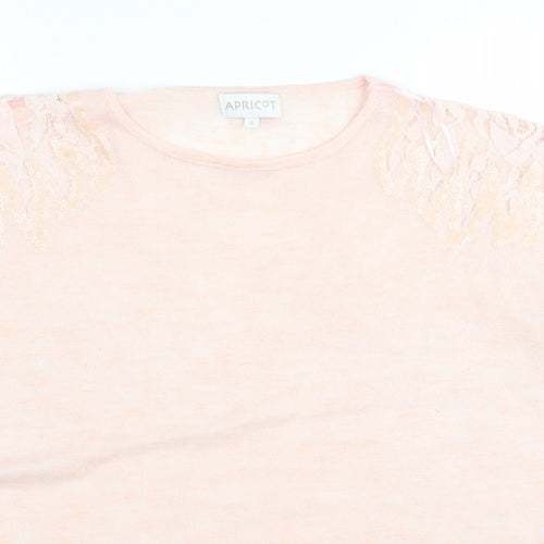 Apricot Womens Pink  Rayon Basic T-Shirt Size S