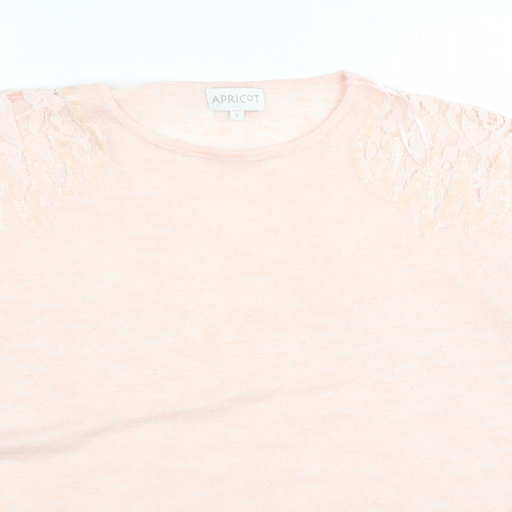 Apricot Womens Pink  Rayon Basic T-Shirt Size S
