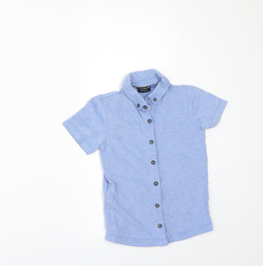 Front view of Next boys’ blue basic polo, size 3, years