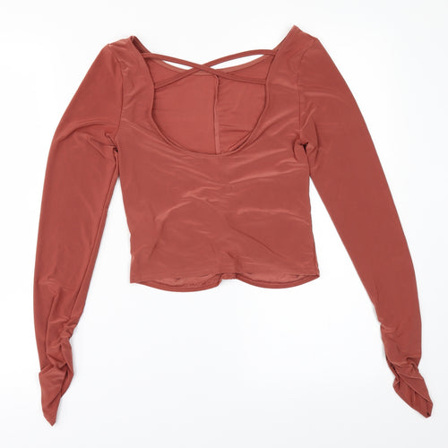 River Island Womens Orange   Cropped T-Shirt Size 10