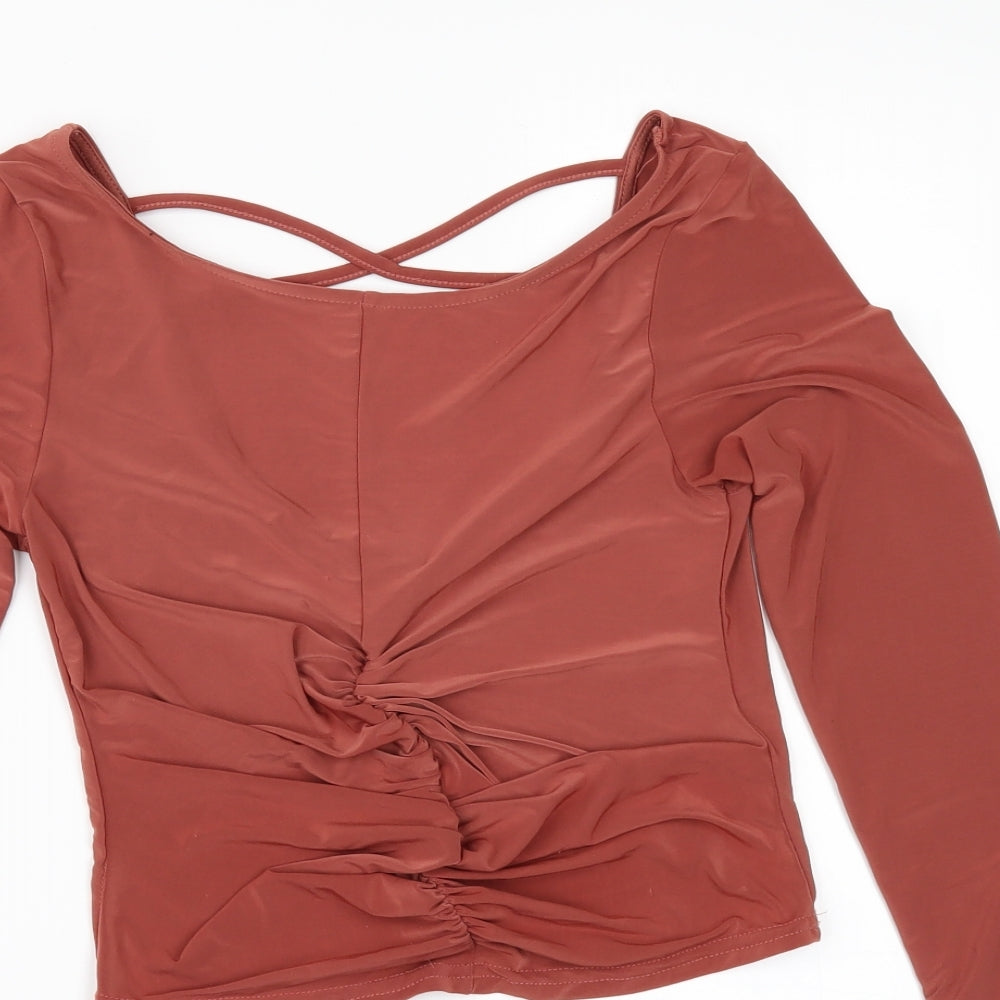River Island Womens Orange   Cropped T-Shirt Size 10