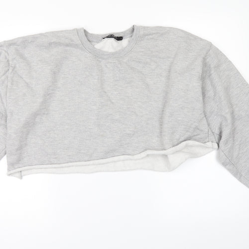 Nasty Gal Womens Grey   Pullover Sweatshirt Size L  - CROPPED