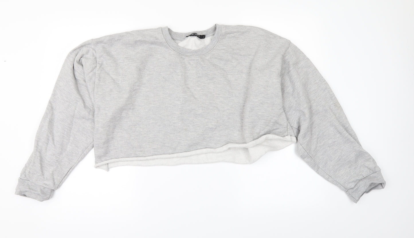 Nasty Gal Womens Grey   Pullover Sweatshirt Size L  - CROPPED