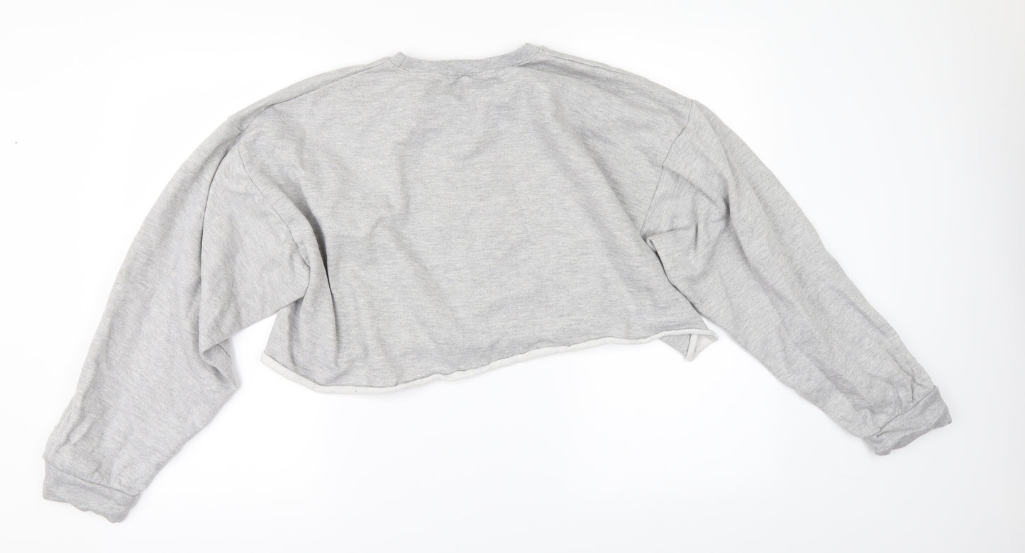 Nasty Gal Womens Grey   Pullover Sweatshirt Size L  - CROPPED